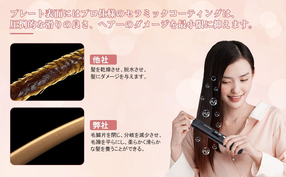 【22%OFF!!! アマゾン時間限定セール予告】MeryShow ヘアアイロン コードレスヘアアイロン ストレート カール 2way 三段階温度設定可能 冬は美しい髪型で出かけ！男女通用 !!!