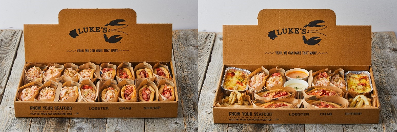          ▲左） 「LUKE’S LOBSTER ロールアソートBOX」 、右) 「LUKE’S LOBSTER ロール＆サイドBOX」