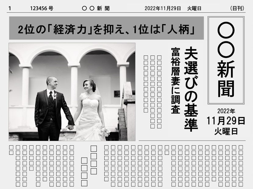 富裕層妻に聞いた！夫選びの基準　3位「価値観」、2位「経済力」、1位は「〇〇」！　『決めるだけ。』の著者が教える「経済的に豊かな結婚生活を叶えるための夫の選び方」