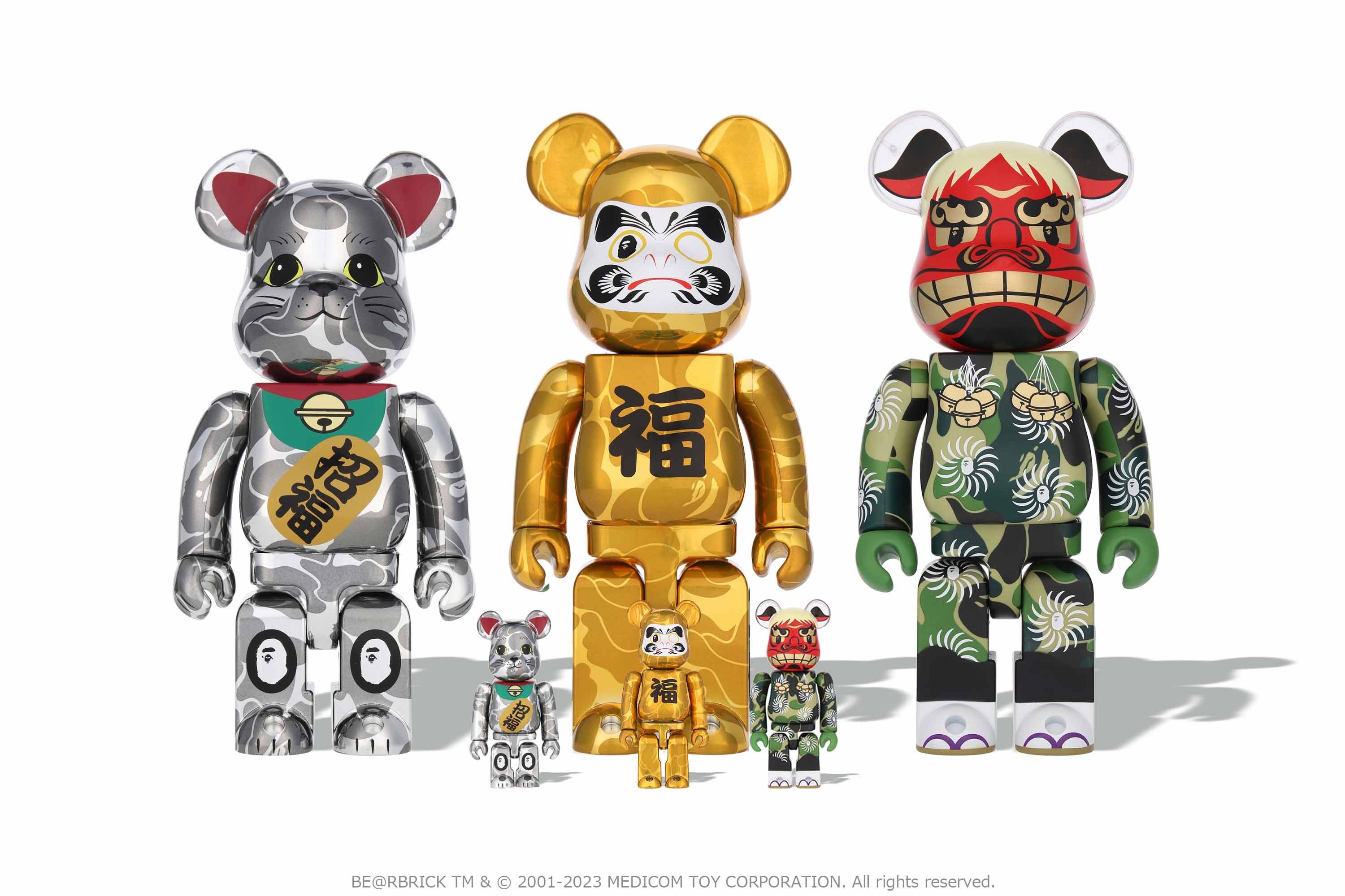 BE@RBRICK BAPE®︎ 招き猫 銀メッキ / 達磨 金メッキ / 獅子舞