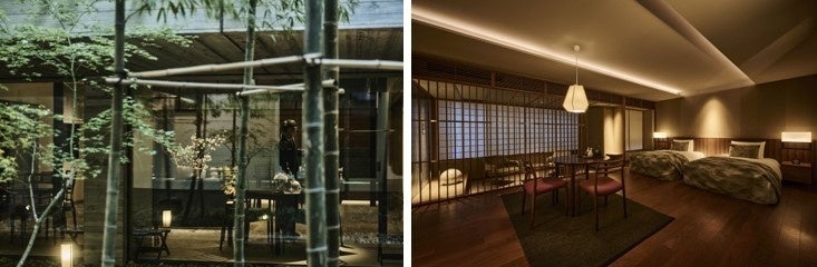 京町家の趣ある空間に、北欧家具や清朝時代のアンティークが⼼地よく溶け込みます。