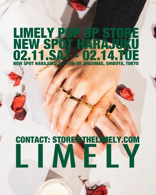 高品質・低価格のアクセサリーブランドLIMELYがバレンタインに初のPOPUP STOREを原宿で開催！