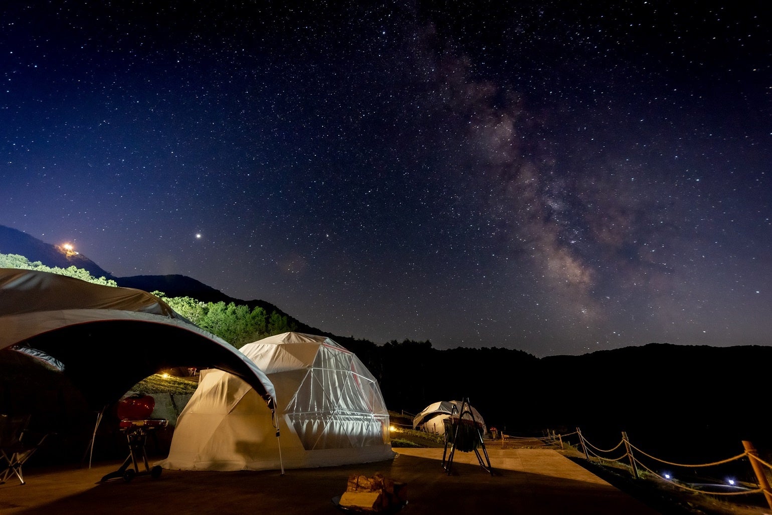 夜には満天の星