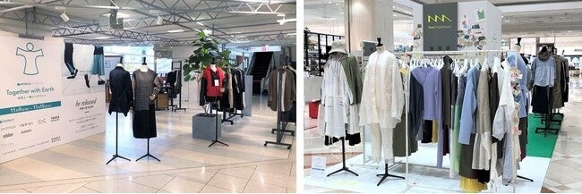 昨年秋開催の様子（左）松坂屋名古屋店でのポップアップ　（右）大丸神戸店 TSI「NewMake」とのコラボ企画