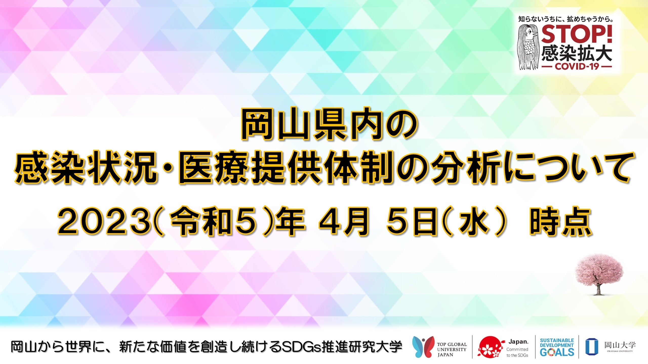 【岡山大学】岡山県内の感染状況・医療提供体制の分析について（2023年4月5日時点）