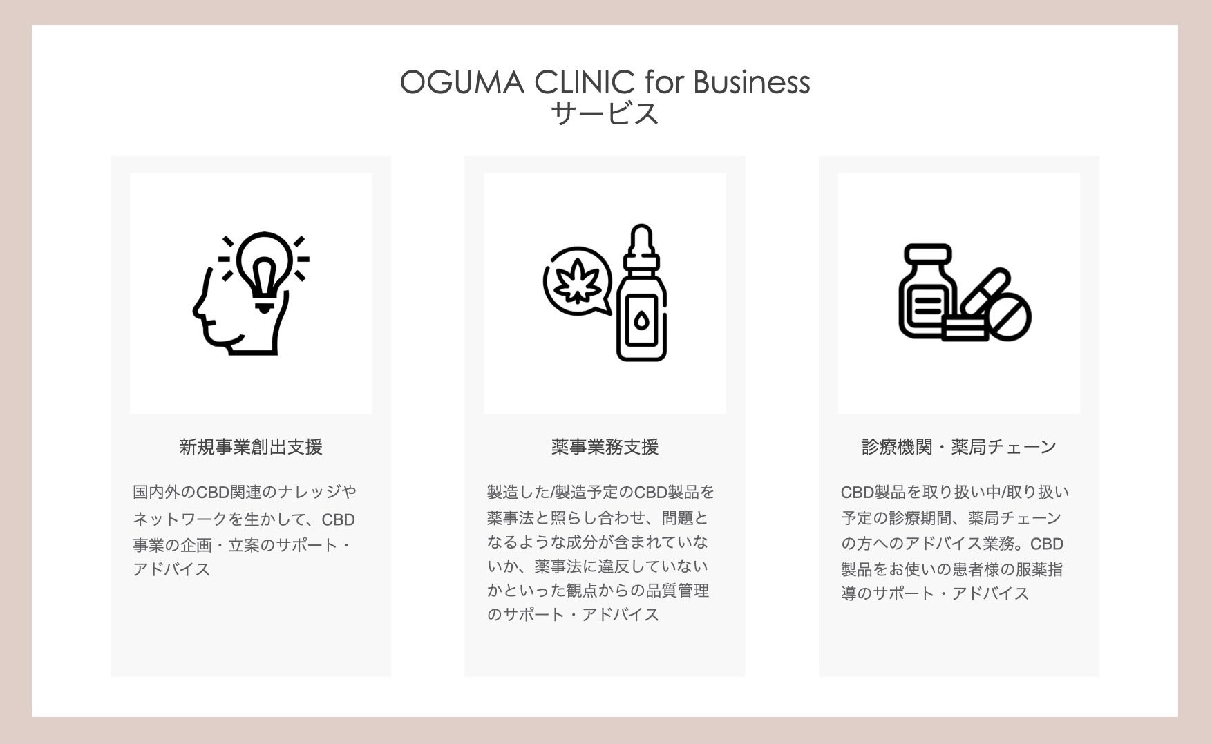 CBD薬剤師 尾熊やよい【OGUMA CLINIC（オグマクリニック）】は、企業様のCBD事業をサポートする『OGUMA CLINIC for Business』を導入いたします。