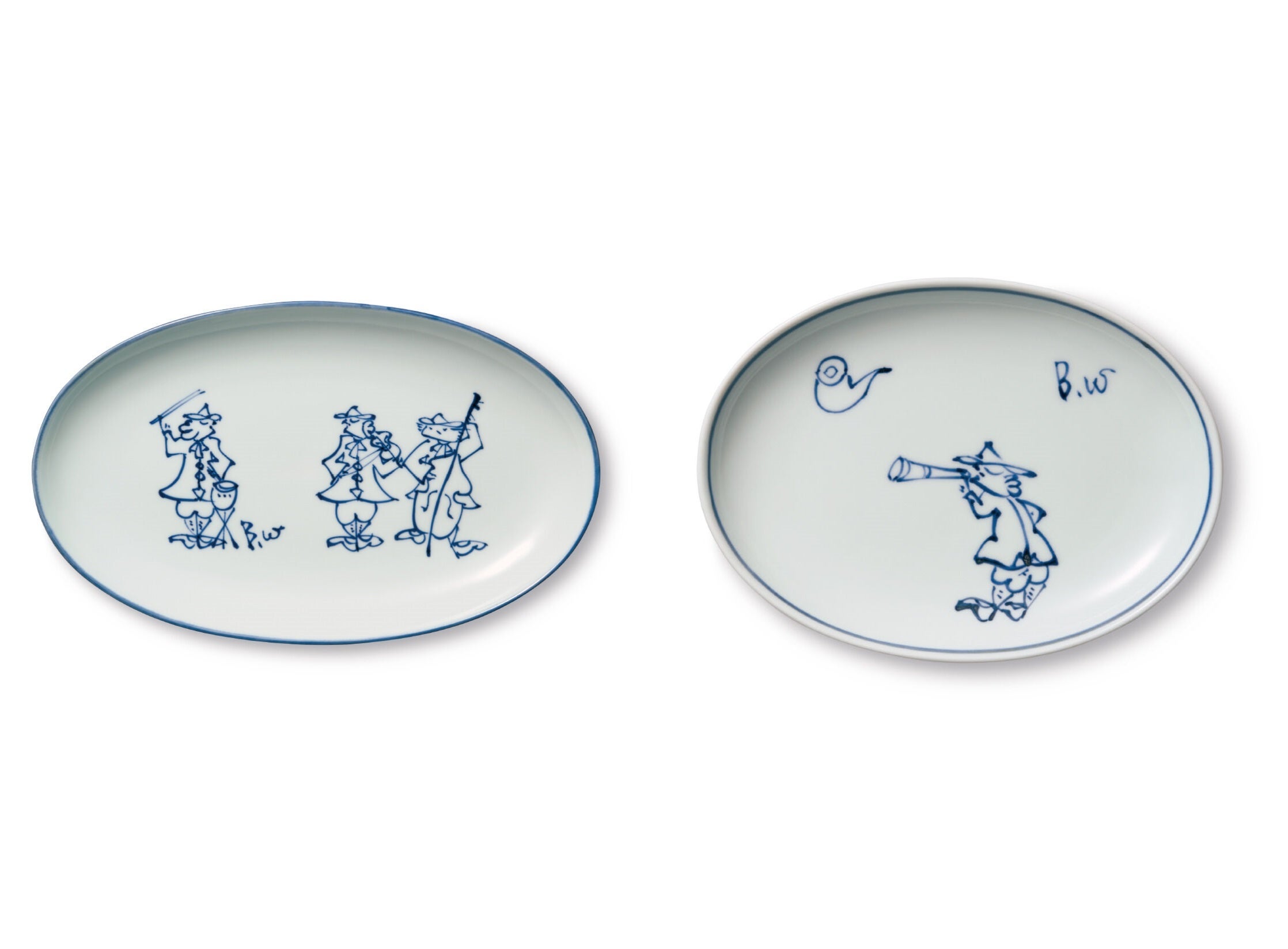 〈大きなお皿(左)と〈小さなお皿(右〉〉で異なったデザインを用意しています。
