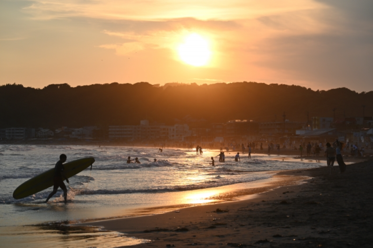 材木座海岸の夕焼け