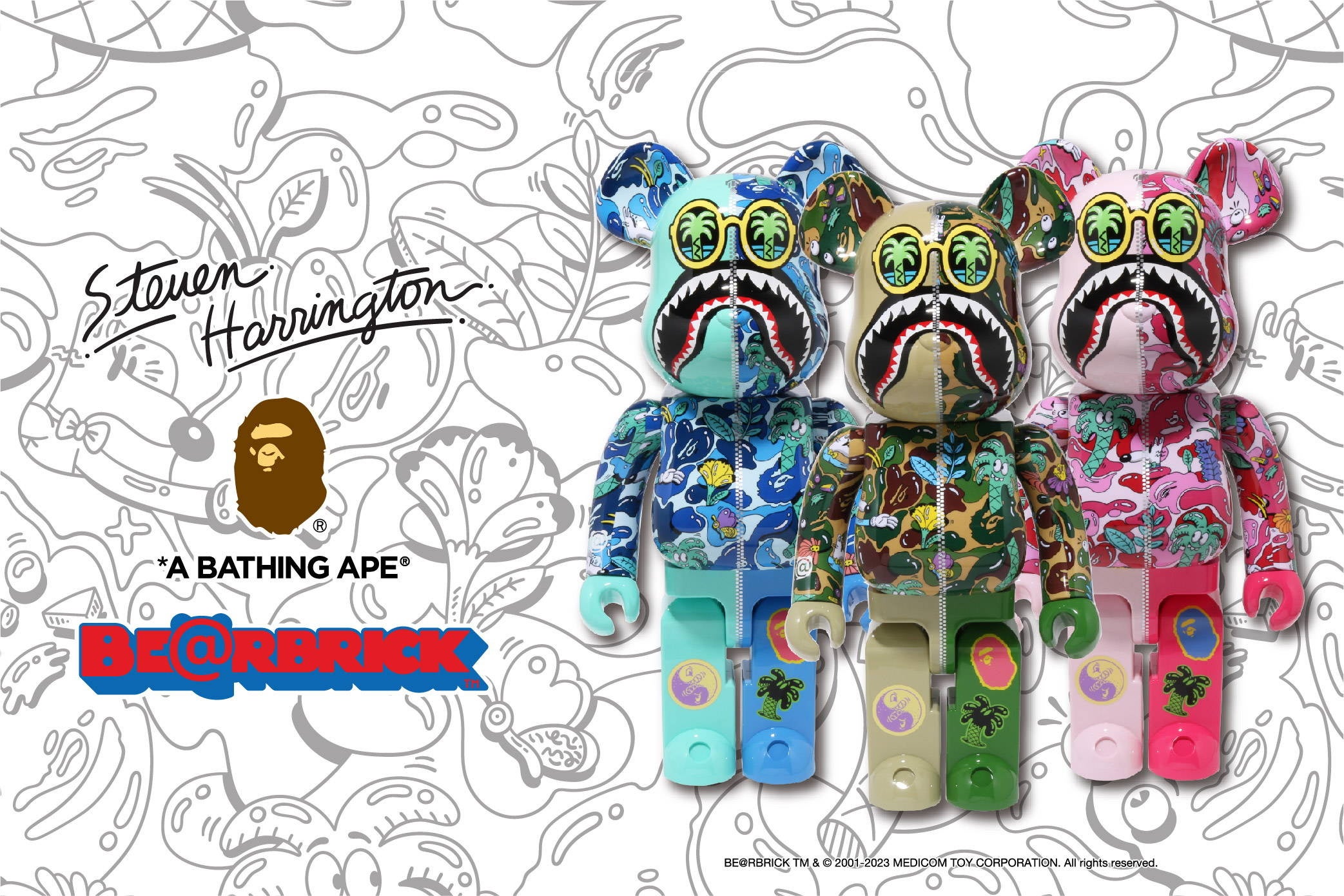 BAPE® x MEDICOM TOY x Steven Harrington BE@RBRICKが登場