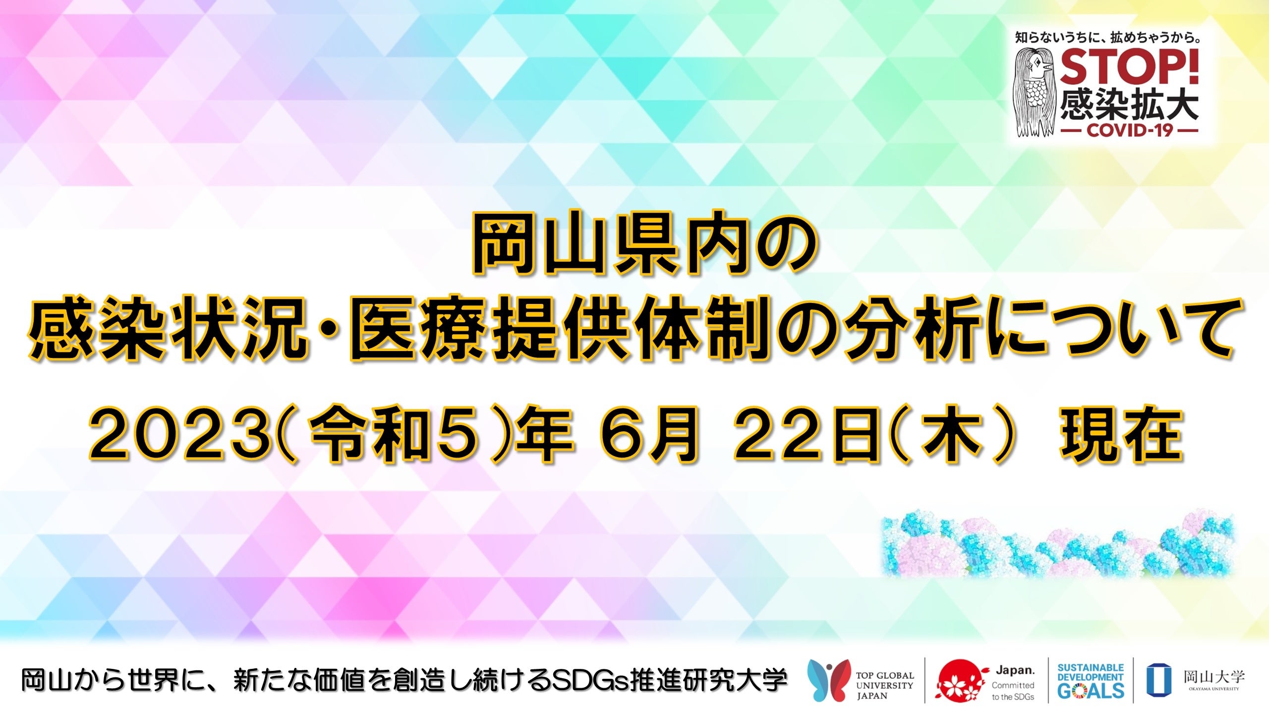 【岡山大学】岡山県内の感染状況・医療提供体制の分析について（2023年6月22日現在）