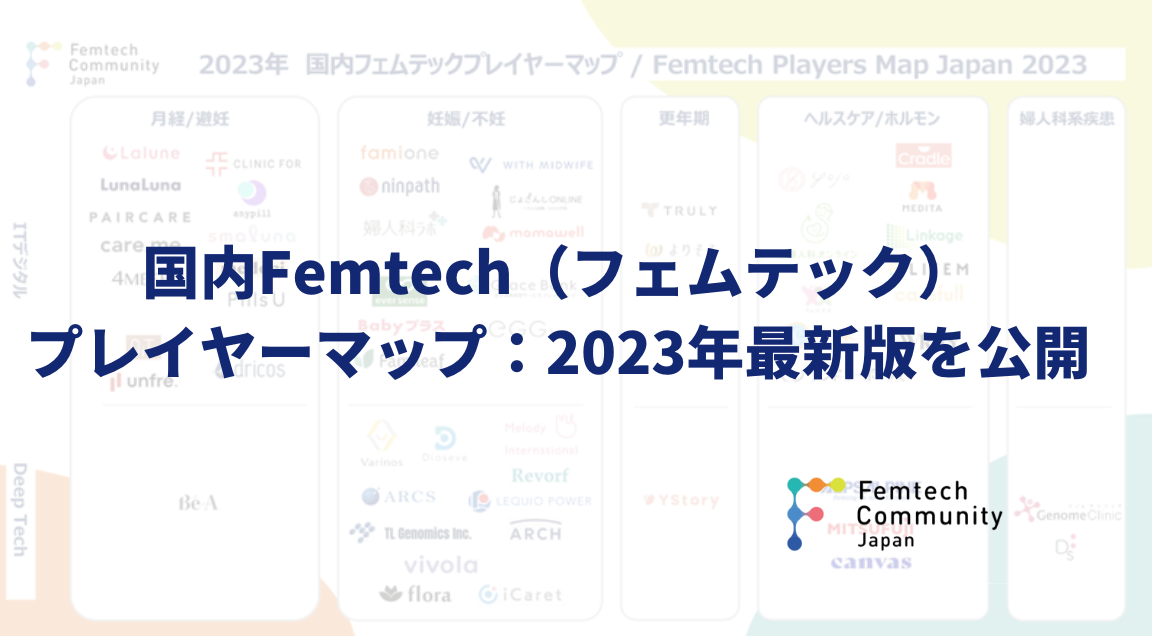 「国内Femtech（フェムテック）プレイヤーマップ：2023年最新版」を公開／国内Femtech動向を解説するメディア向け発表会を2023年7月21日(金)開催