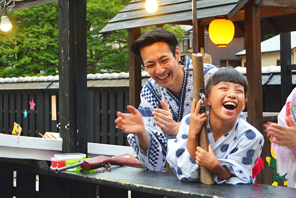 【吉祥やまなか 夏の感謝祭】縁日遊び、花火、駄菓子、カンパチ一刀おろし華浴衣、加賀パンケーキ、貸切風呂、伝統芸能「山中節の夕べ」etc.