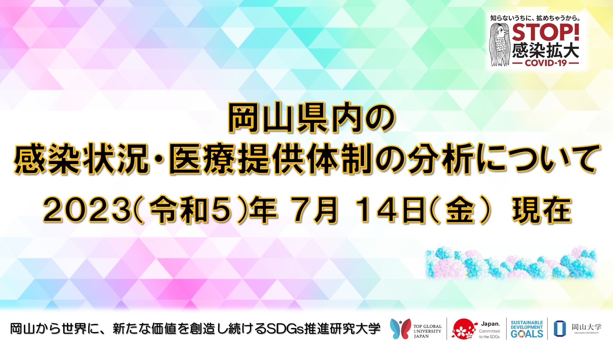 【岡山大学】岡山県内の感染状況・医療提供体制の分析について（2023年7月14日現在）