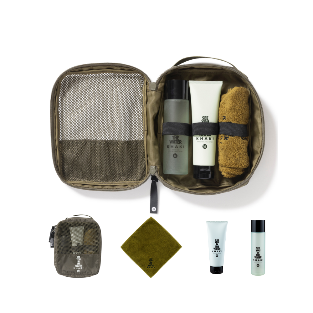 KHAKI×MAGIC NUMBER SPECIAL SKINCARE SET M （ポーチ・タオル付スキンケアセット） ￥7,920