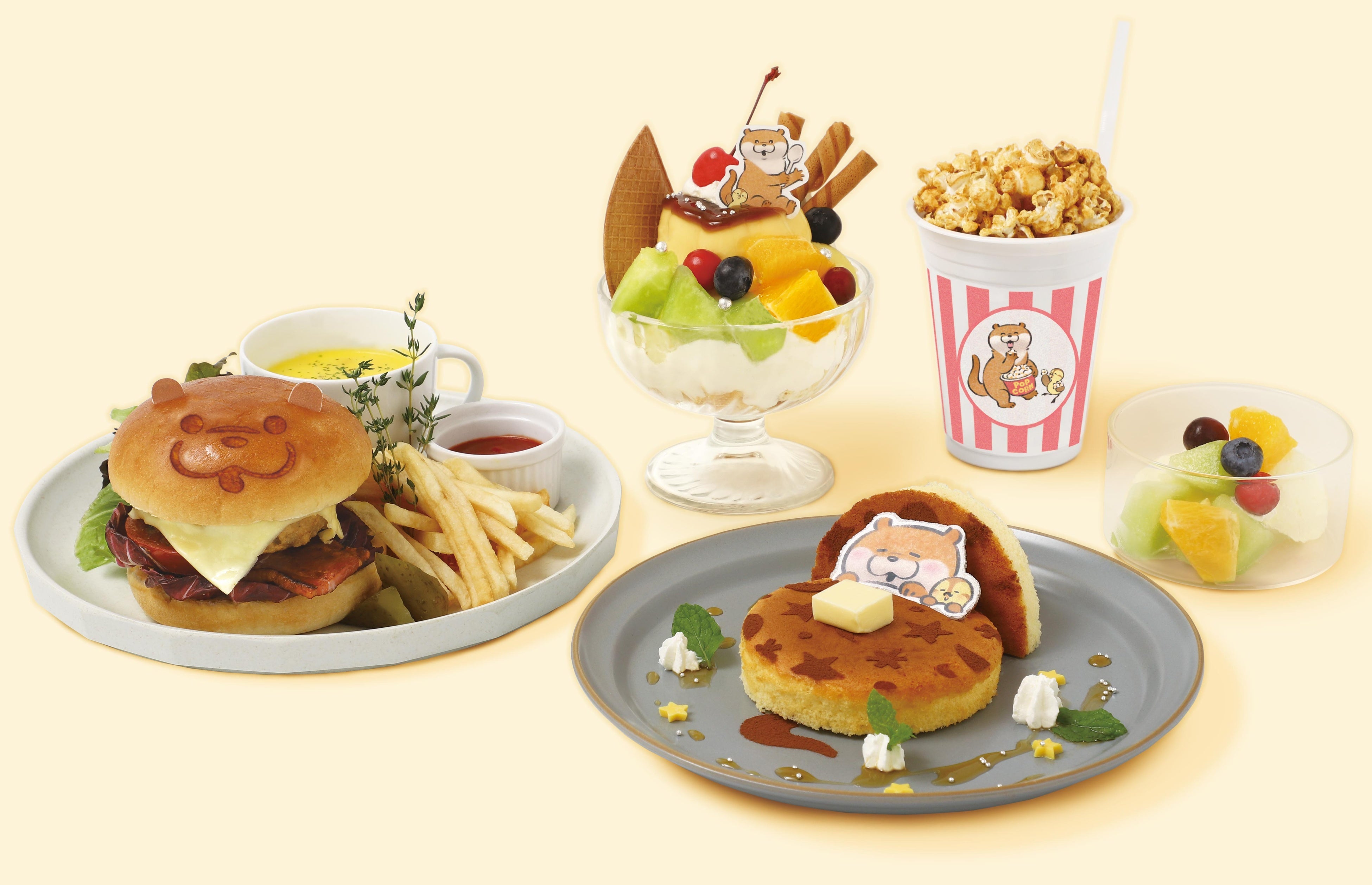 ぬんバーガー 1,650円、おふとんパンケーキでぬんぬ 1,430円、プリンアラモードKING 1,540円、キャラメルポップコーンドリンク 990円