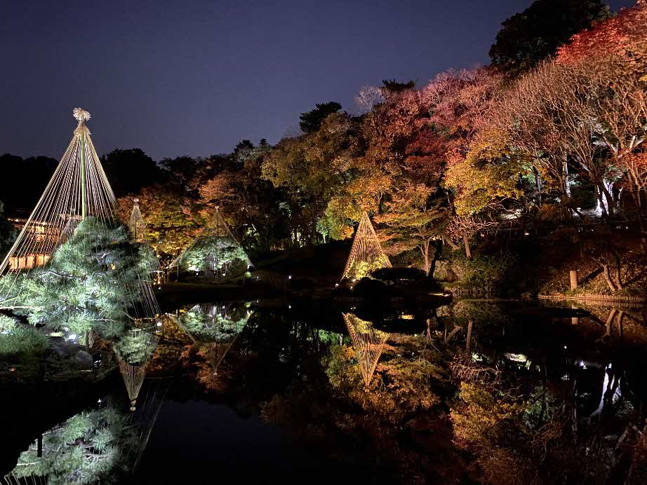 紅葉で色づく「肥後細川庭園」が幻想的にライトアップ　熊本を拠点にするCHIKAKEN（ちかけん）の「竹あかり」演出も