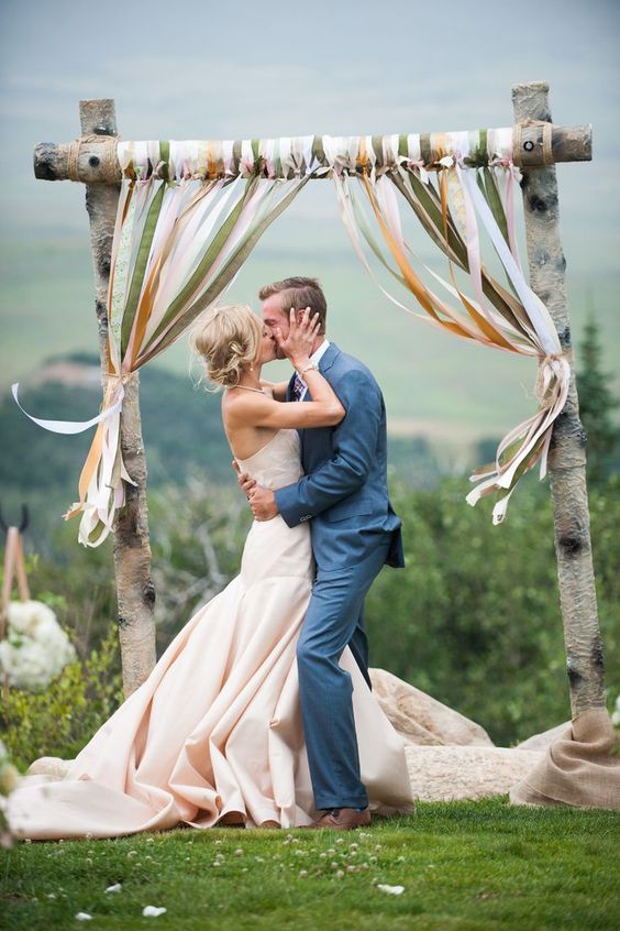 rustic-country-ribbon-wedding-arch