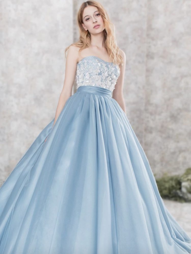 贅沢なウェディングドレス　爽やかなブルー 上品✕爽やかなブルードレスコレクション | DRESSY【公式