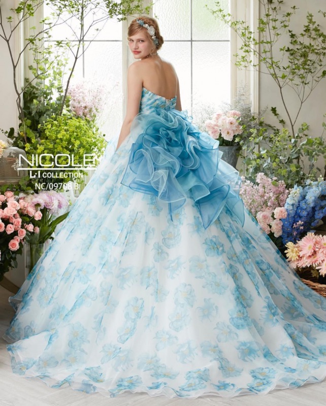 NICOLE ニコル カラードレス ウェディングドレス パフスリーブ付
