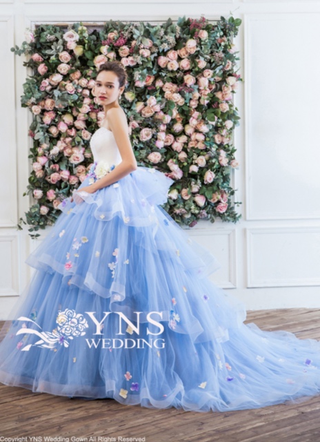 【すみさん専用】YNS WEDDING 青いフリルのウェディングドレス YNSから2018年春新作カラードレス | DRESSY【公式】ウェディングドレス