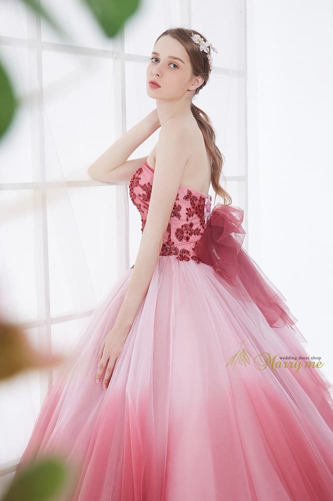 アルファブランカ ピンクドレス ウェディングドレス ブライダル 美品-