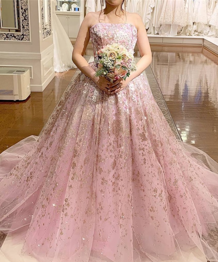 アンテプリマ ウェディングドレス カラードレス ピンク ウエディング-