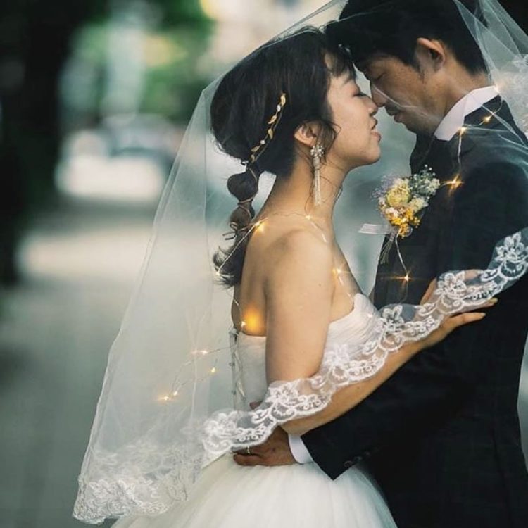 ウエディングベール 結婚式 前撮り（韓国の前撮りで人気のベールイン 