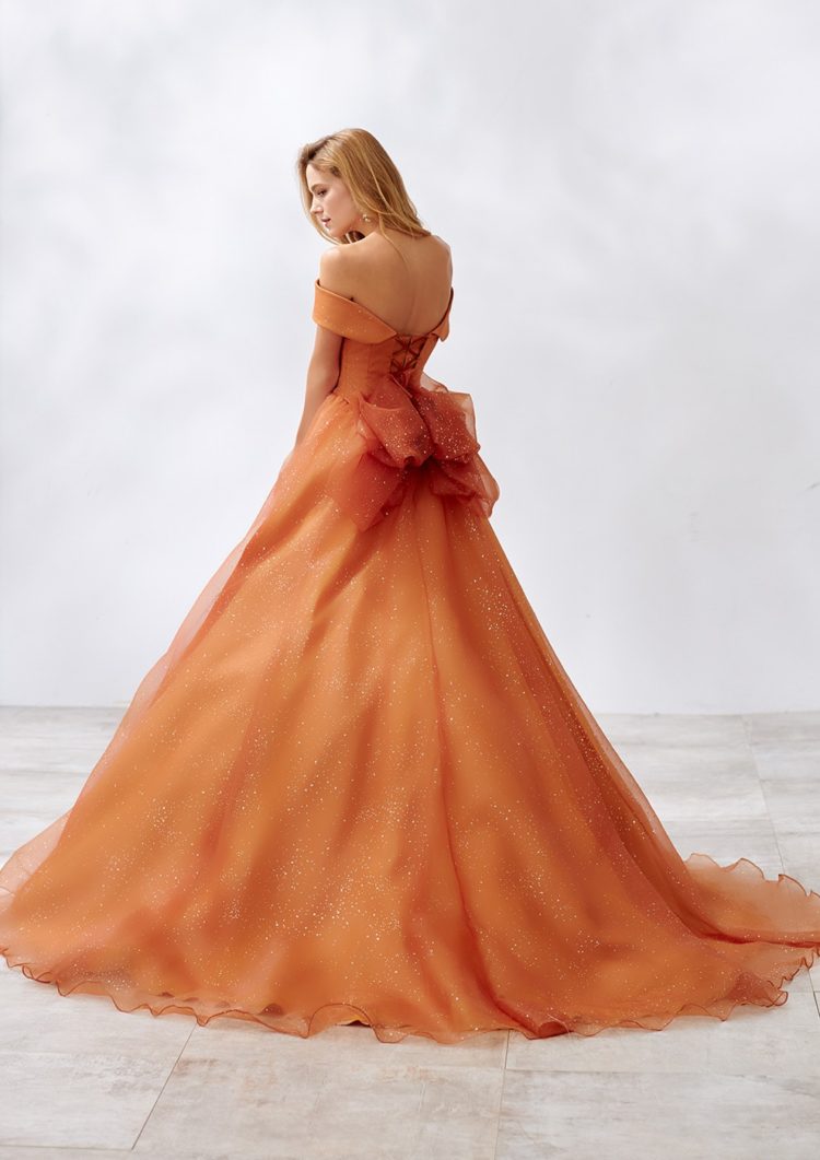 オレンジグリッタードレス2way90cmドレス総丈