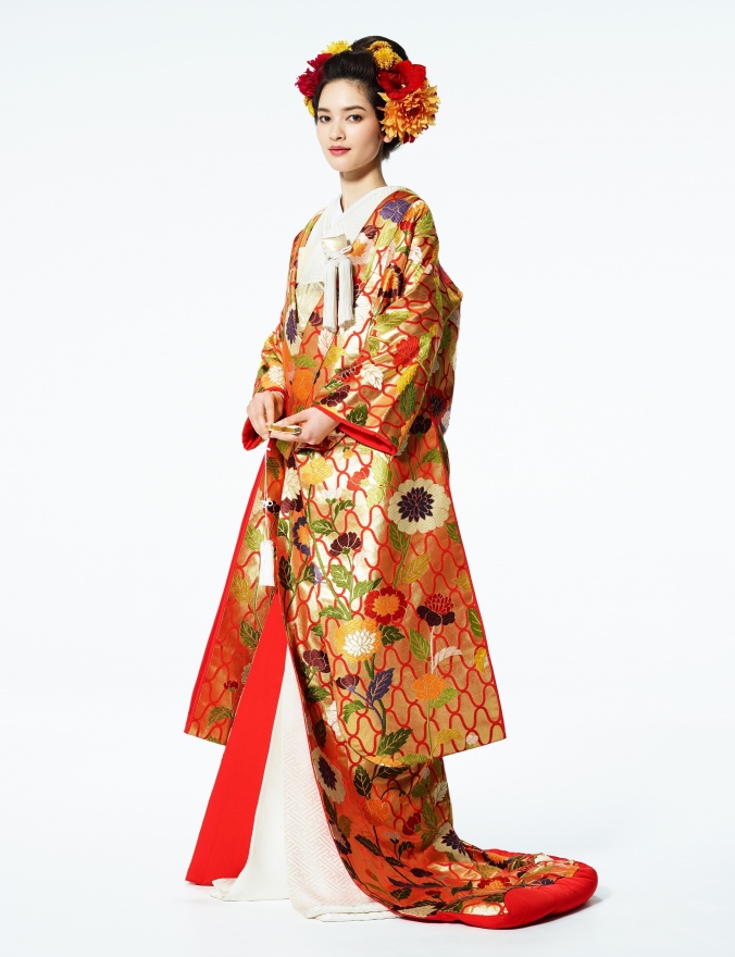 色打ち掛けA 色打掛・花日和（赤）｜白無垢・色打掛レンタルなら結婚式着物