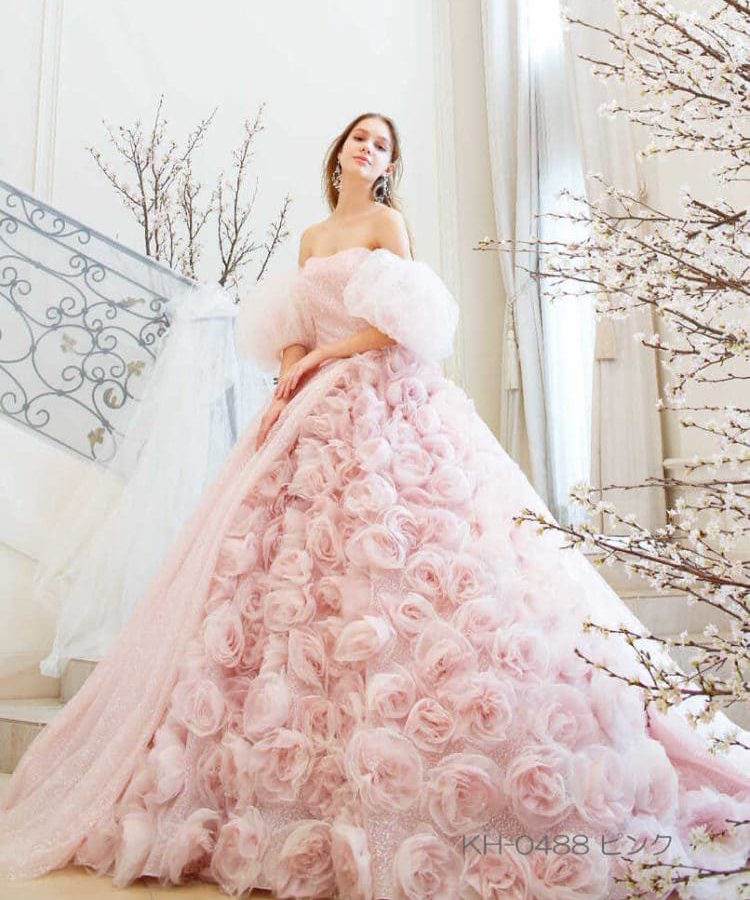 人気ブランド別ピンクのウェディングドレス Dressy ドレシー ウェディングドレスの魔法に Byプラコレ