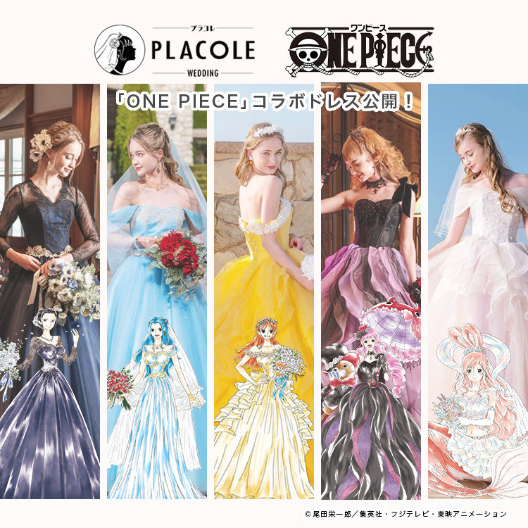 期間限定販売 大人気アニメ One Piece ワンピース コラボ企画 プラコレがワンピースキャラクターへ提案したドレスの完全オリジナル実写版の販売が決定 Dressy ドレシー ウェディングドレスの魔法に Byプラコレ