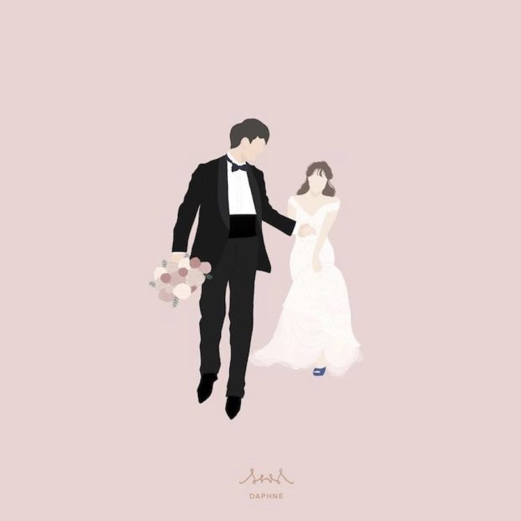 結婚式にはおしゃれなイラストが必須 Dressy編集部が選ぶ インスタで見つけたオーダーイラストのアカウント Dressy ドレシー ウェディングドレスの魔法に Byプラコレ