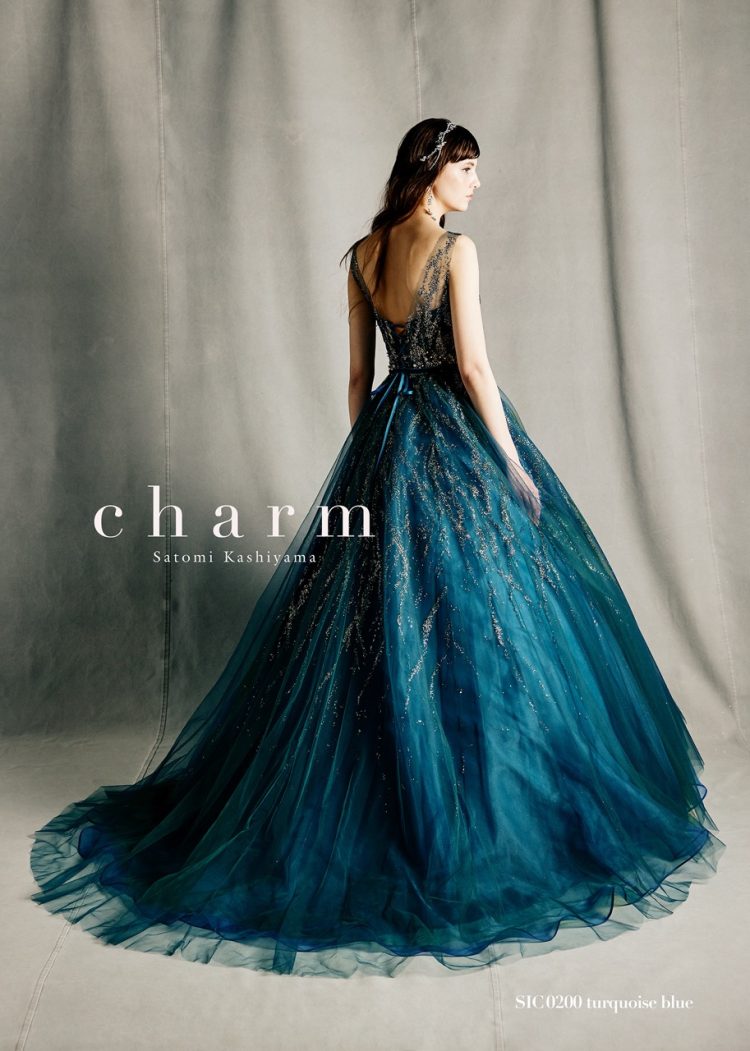 Charm ネイビー　シルバー　結婚式　ウェディング　カラードレス　2way Charm ネイビーシルバー結婚式ウェディングカラードレス2way