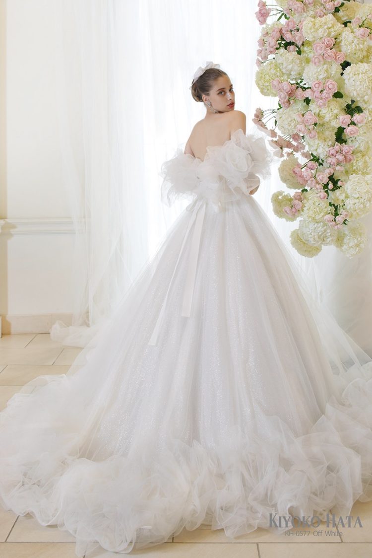 【値下げしました】キヨコハタウエディング　ドレス　ホワイト KIYOKO HATA ×marry】KH-0032 OffWhite ＃ふわんふわんドレス