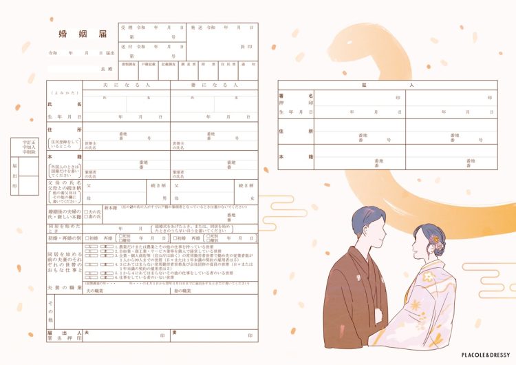 巳年デザイン婚姻届