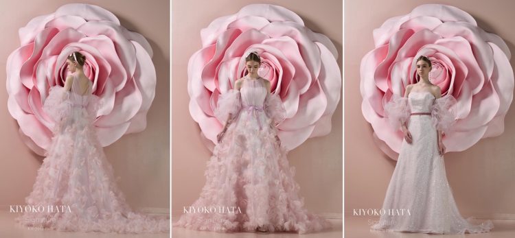 KH-7012小花が散りばめられたスカートとビスチェで雰囲気の異なるドレスとしても着用可能