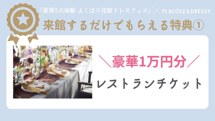 1万円分レストランチケットの豪華特典付き