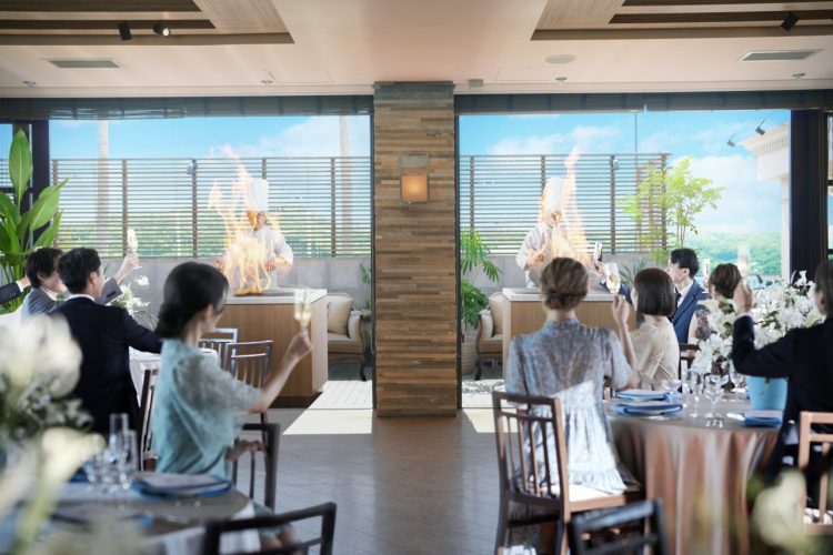 結婚式場の料理パフォーマンス
