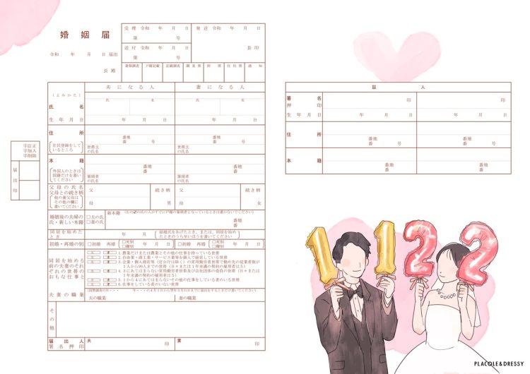 いい夫婦の日　婚姻届デザイン