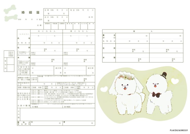 ビションフリーゼ婚姻届