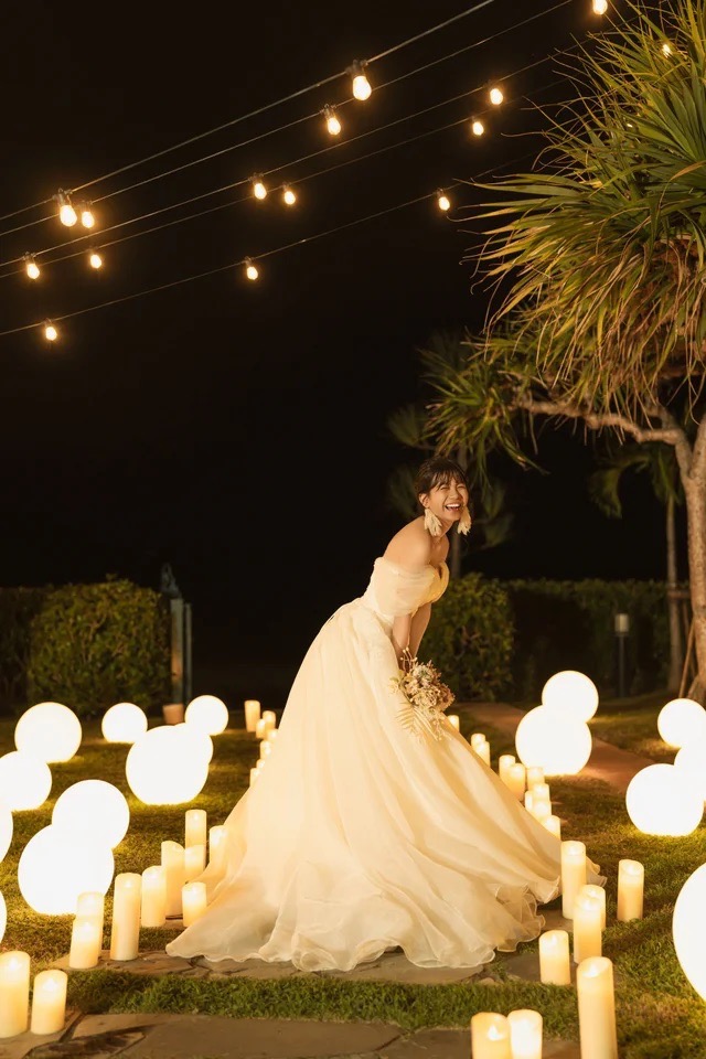 朝日ななみさんウェディングドレス姿