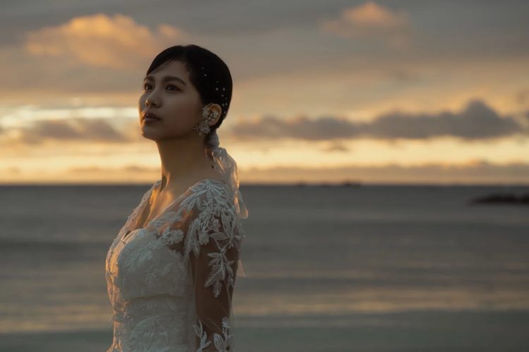 朝日ななみさんウェディングドレス姿