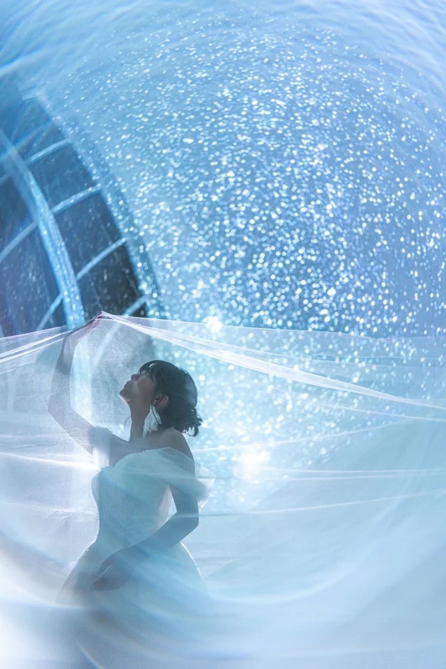 朝日ななみさんウェディングドレス姿