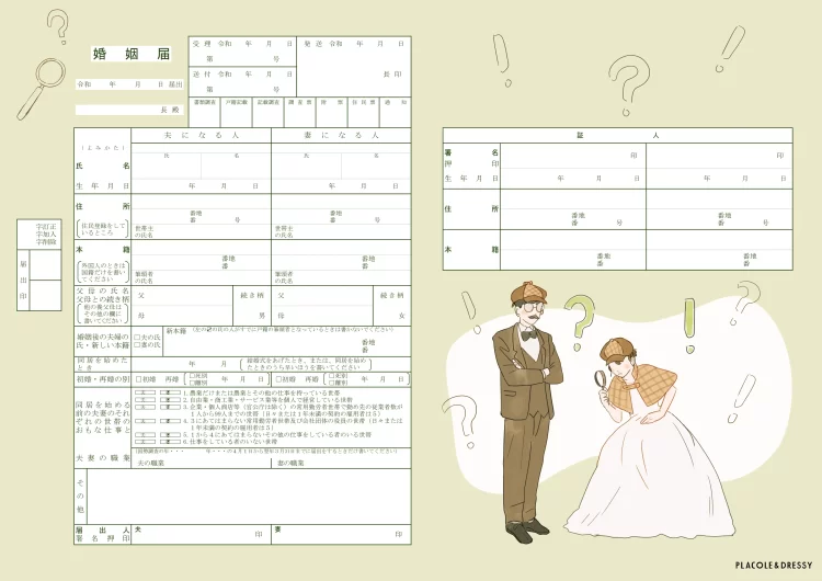 オリジナル婚姻届 探偵デザイン