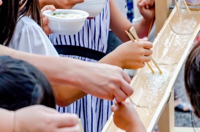 山梨 流しそうめん