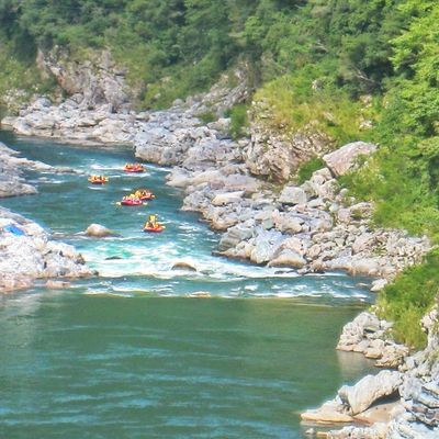 徳島　流しそうめん　祖谷　吉野川小歩危のラフティング